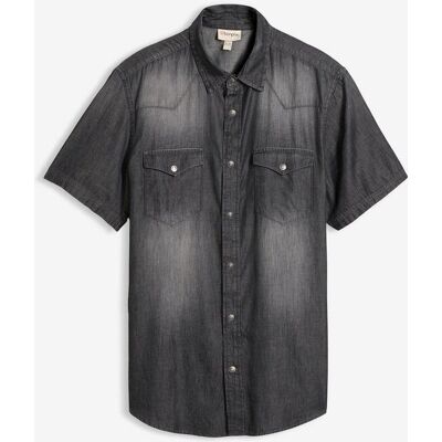 bonprix Jeanshemd, Kurzarm aus reiner Bio-Baumwolle, Slim Fitschwarz 43Herren bonprix Jeanshemd, Kurzarm aus reiner Bio-Baumwolle, Slim Fitschwarz 43Herren