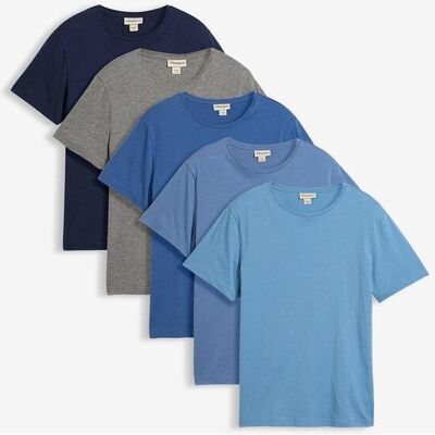 bonprix T-Shirt (5er Pack)blau 48Herren bonprix T-Shirt (5er Pack)blau 48Herren