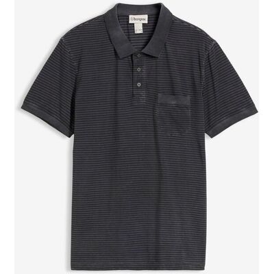 bonprix Poloshirt in gewaschener Optik, Kurzarmschwarz 56Herren bonprix Poloshirt in gewaschener Optik, Kurzarmschwarz 56Herren