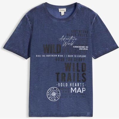 bonprix T-Shirt in gewaschener Optik aus reiner Bio-Baumwolleblau 52Herren bonprix T-Shirt in gewaschener Optik aus reiner Bio-Baumwolleblau 52Herren