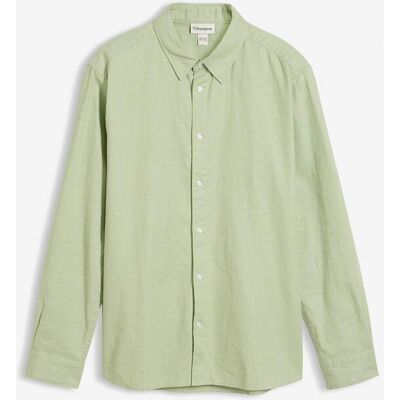 bonprix Langarmhemd aus Leinen-Mix in Modern Fitgrün 43Herren bonprix Langarmhemd aus Leinen-Mix in Modern Fitgrün 43Herren