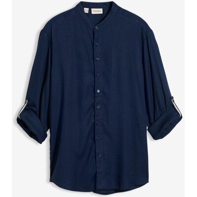 bonprix Langarmhemd aus Leinen-Mix in Regular Fitblau 43Herren bonprix Langarmhemd aus Leinen-Mix in Regular Fitblau 43Herren