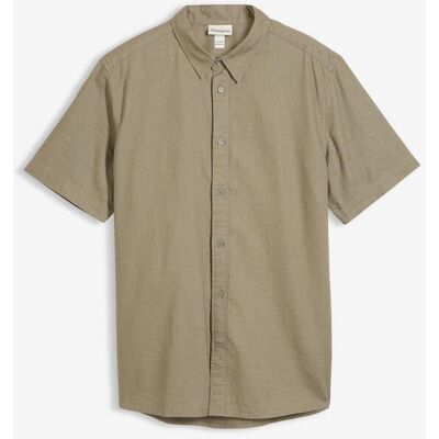bonprix Kurzarmhemd aus Leinen-Mix in Regular Fitgrau 43Herren bonprix Kurzarmhemd aus Leinen-Mix in Regular Fitgrau 43Herren