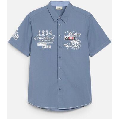 bonprix Kurzarmhemd mit Druckblau 51Herren bonprix Kurzarmhemd mit Druckblau 51Herren