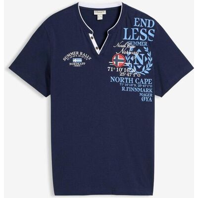 bonprix Henleyshirt, Kurzarm aus reiner Bio-Baumwolleblau 60Herren bonprix Henleyshirt, Kurzarm aus reiner Bio-Baumwolleblau 60Herren