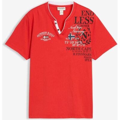 bonprix Henleyshirt, Kurzarm aus reiner Bio-Baumwollerot 60Herren bonprix Henleyshirt, Kurzarm aus reiner Bio-Baumwollerot 60Herren