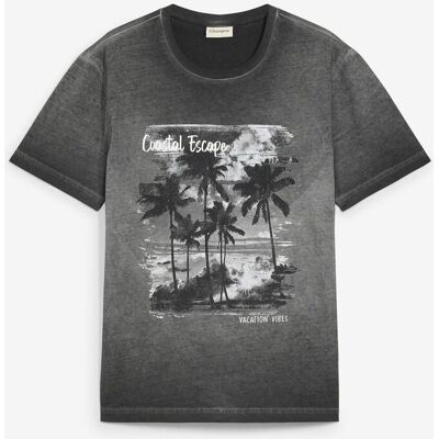 bonprix T-Shirt in gewaschener Optik aus reiner Bio-Baumwollegrau 56Herren bonprix T-Shirt in gewaschener Optik aus reiner Bio-Baumwollegrau 56Herren