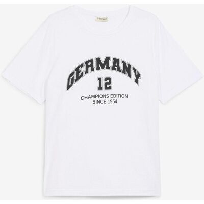 bonprix Deutschland T-Shirt aus reiner Baumwolleweiß 48Herren bonprix Deutschland T-Shirt aus reiner Baumwolleweiß 48Herren
