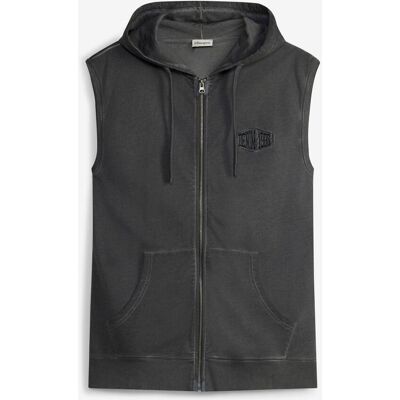 bonprix Kapuzen-Sweat-Weste in gewaschener Optik aus reiner Baumwolleschwarz 52Herren bonprix Kapuzen-Sweat-Weste in gewaschener Optik aus reiner Baumwolleschwarz 52Herren