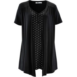 bonprix 2 in 1 Shirt mit V-Ausschnitt, kurzarmschwarz 48Damen bonprix 2 in 1 Shirt mit V-Ausschnitt, kurzarmschwarz 48Damen