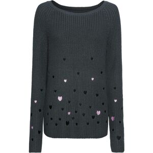 bonprix Pullover mit Stickereigrau 32Damen bonprix Pullover mit Stickereigrau 32Damen