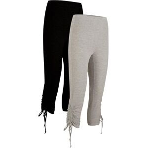 bonprix Capri-Leggings mit Raffung (2er Pack)schwarz 48Damen bonprix Capri-Leggings mit Raffung (2er Pack)schwarz 48Damen