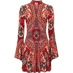 bonprix Jerseykleid mit Stehkragen und Volant-Ärmelrot 36Damen bonprix Jerseykleid mit Stehkragen und Volant-Ärmelrot 36Damen