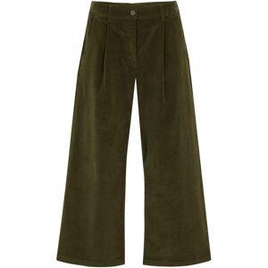 bonprix Weite Stretchcord-Culotte mit High-Waist-Bequembund, 7/8-Längegrün 56Damen bonprix Weite Stretchcord-Culotte mit High-Waist-Bequembund, 7/8-Längegrün 56Damen