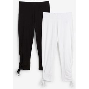 bonprix Capri-Leggings mit Raffung (2er Pack)weiß 48Damen bonprix Capri-Leggings mit Raffung (2er Pack)weiß 48Damen