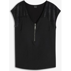 bonprix Shirt mit Spitzeneinsatzschwarz 32Damen bonprix Shirt mit Spitzeneinsatzschwarz 32Damen