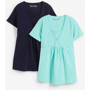 bonprix 2-in-1 Umstands- und Stillshirts (2er Pack)blau 44Damen bonprix 2-in-1 Umstands- und Stillshirts (2er Pack)blau 44Damen