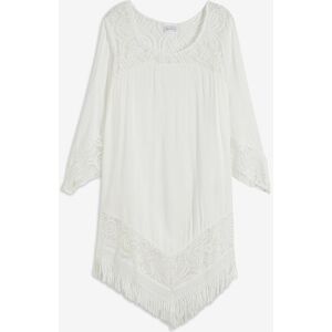 bonprix Strand Tunika mit Spitze aus Viskoseweiß 36Damen bonprix Strand Tunika mit Spitze aus Viskoseweiß 36Damen