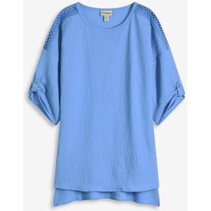 bonprix Tunika mit Struktur und Spitzenbandblau 40Damen bonprix Tunika mit Struktur und Spitzenbandblau 40Damen