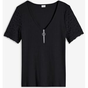 bonprix Rippshirt aus Baumwolleschwarz 44Damen bonprix Rippshirt aus Baumwolleschwarz 44Damen