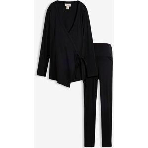 bonprix Set aus Umstands-Wickelshirt mit bequemer Leggings (2-tlg.Set)schwarz 56Damen bonprix Set aus Umstands-Wickelshirt mit bequemer Leggings (2-tlg.Set)schwarz 56Damen