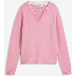 bonprix Pullover mit Spitzeneinsatzrosa 44Damen bonprix Pullover mit Spitzeneinsatzrosa 44Damen