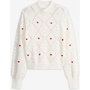 bonprix Ajour-Pullover aus Baumwoll-Mixweiß 40Damen bonprix Ajour-Pullover aus Baumwoll-Mixweiß 40Damen