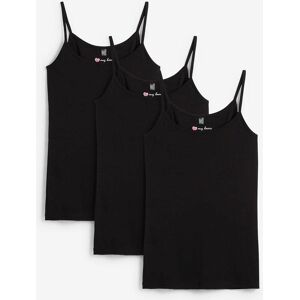 bonprix Spaghettiträger-Top (3er-Pack)schwarz 48Damen bonprix Spaghettiträger-Top (3er-Pack)schwarz 48Damen