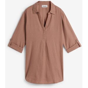bonprix Leinen-Bluse, 3/4-Armbraun 50Damen bonprix Leinen-Bluse, 3/4-Armbraun 50Damen