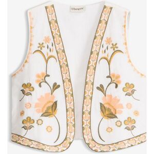 bonprix Bestickte Weste aus luftigem Leinen-Mixbeige 52Damen bonprix Bestickte Weste aus luftigem Leinen-Mixbeige 52Damen