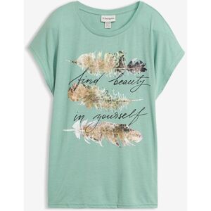 bonprix T-Shirt mit Glitzerdruckgrün 36Damen bonprix T-Shirt mit Glitzerdruckgrün 36Damen