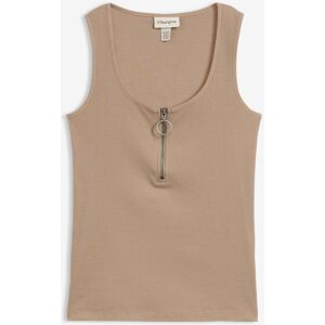 bonprix Ripp-Top mit Reißverschlussbraun 40Damen bonprix Ripp-Top mit Reißverschlussbraun 40Damen