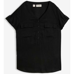 bonprix Bluse mit V-Ausschnitt, kurzarmschwarz 52Damen bonprix Bluse mit V-Ausschnitt, kurzarmschwarz 52Damen