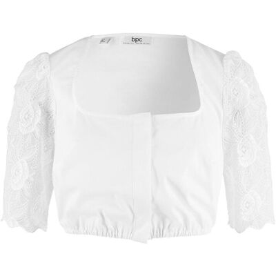 bonprix Dirndlbluse mit Spitzenarmweiß 42Damen bonprix Dirndlbluse mit Spitzenarmweiß 42Damen