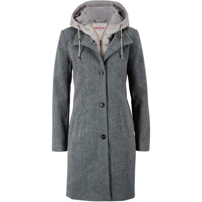 bonprix Winter-Kurzmantel in Wolloptik, 2in1 Optikgrau 38Damen bonprix Winter-Kurzmantel in Wolloptik, 2in1 Optikgrau 38Damen