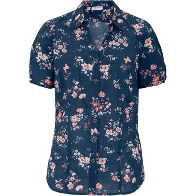 bonprix Bluse, bedruckt, Kurzarmblau 36Damen bonprix Bluse, bedruckt, Kurzarmblau 36Damen