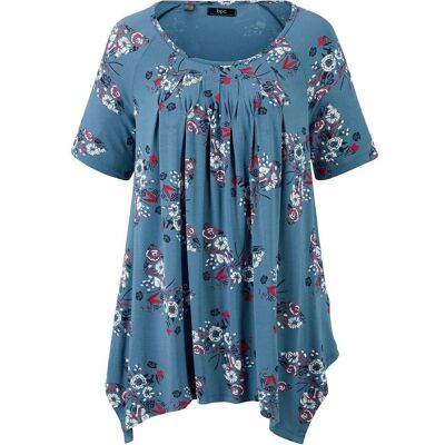 bonprix Zipfel-Longshirt, kurzarmblau 52Damen bonprix Zipfel-Longshirt, kurzarmblau 52Damen