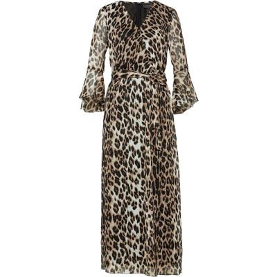 bonprix Maxikleid mit Leo-Druckbeige 52Damen bonprix Maxikleid mit Leo-Druckbeige 52Damen