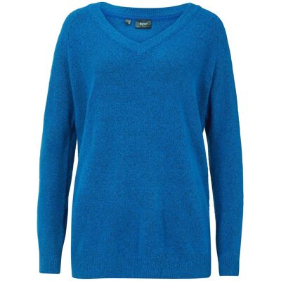bonprix Strickpullover mit V-Ausschnitt, Oversized Fitblau 36Damen bonprix Strickpullover mit V-Ausschnitt, Oversized Fitblau 36Damen