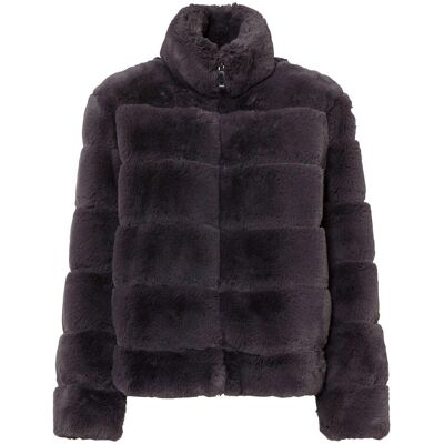 bonprix Fellimitat-Jacke mit Reißverschlussgrau 40Damen bonprix Fellimitat-Jacke mit Reißverschlussgrau 40Damen