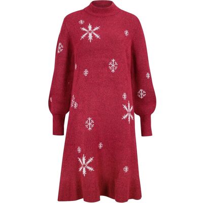 bonprix Strickkleid mit Schneeflocken-Printrot 52Damen bonprix Strickkleid mit Schneeflocken-Printrot 52Damen