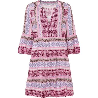 bonprix Tunika-Kleid aus fließender Viskoserosa 42Damen bonprix Tunika-Kleid aus fließender Viskoserosa 42Damen