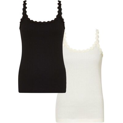 bonprix Ripp-Top aus reiner Baumwolle (2er Pack)weiß 36Damen bonprix Ripp-Top aus reiner Baumwolle (2er Pack)weiß 36Damen