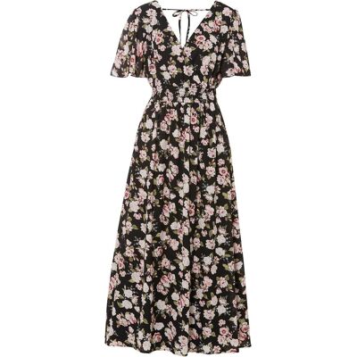 bonprix Maxikleid mit Blumen-Printschwarz 54Damen bonprix Maxikleid mit Blumen-Printschwarz 54Damen