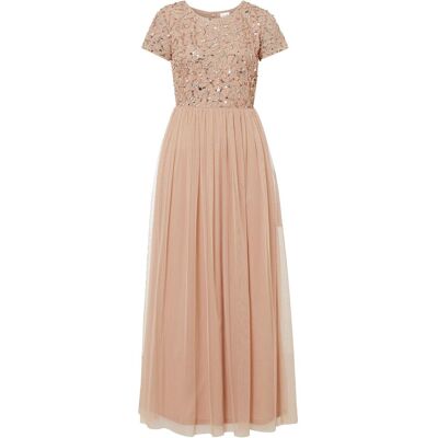 bonprix Maxikleid mit Paillettenstickereirosa 34Damen bonprix Maxikleid mit Paillettenstickereirosa 34Damen