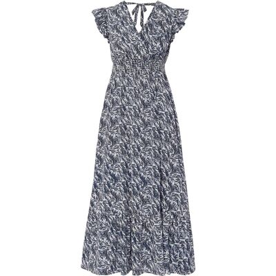 bonprix Maxikleid mit Flügelärmelnblau 42Damen bonprix Maxikleid mit Flügelärmelnblau 42Damen