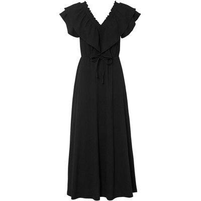 bonprix Maxikleid mit Volantschwarz 40Damen bonprix Maxikleid mit Volantschwarz 40Damen