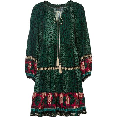 bonprix Tunika-Kleid aus fließender Viskosegrün 52Damen bonprix Tunika-Kleid aus fließender Viskosegrün 52Damen