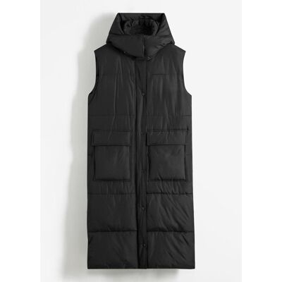 bonprix Wattierte Steppweste mit abnehmbarer Kapuzeschwarz 52Damen bonprix Wattierte Steppweste mit abnehmbarer Kapuzeschwarz 52Damen