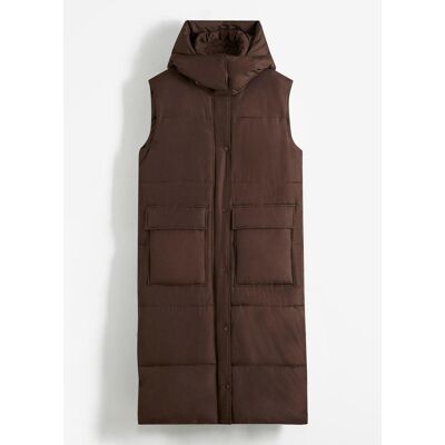 bonprix Wattierte Steppweste mit abnehmbarer Kapuzebraun 52Damen bonprix Wattierte Steppweste mit abnehmbarer Kapuzebraun 52Damen